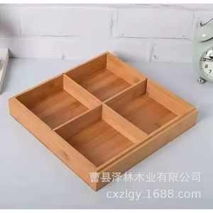 Bamboo <b>Storage</b> <b>Tray</b> Square With Lid Natural Wood Color For Home Use Candy Snack Box - Product Image 5