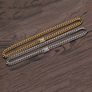 สร้อยคิวบา 8 มม. สร้อยคอสแตนเลส หัวเข็มขัดทองแดง สร้อยคิวบา แทนจิง - Product Image 1