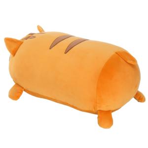 Coussin en peluche doux et long en forme de chat tigré orange, adorable jouet en peluche rond à rayures de tigre, coussin animal moelleux, cadeau pour enfants - Product Image 2