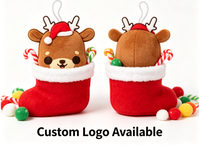 Ornement en peluche renne de Noël super doux personnalisé OEM ODM, breloque mignonne anti-stress pour cadeaux et décoration intérieure