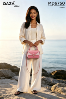 Sac à main et sac à bandoulière de luxe QAZA pour femme, nouveau design africain tendance 2026 avec fermoir circulaire, vente en gros