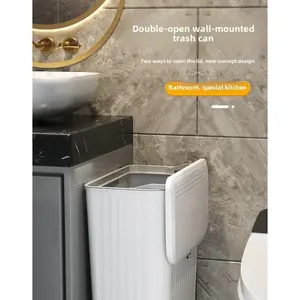 Poubelle à compost de cuisine 8L / 12L pour comptoir ou à suspendre sous l'évier, petite poubelle avec couvercle pour placard, salle de bain, chambre, bureau - Product Image 2