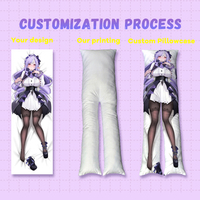 Oreiller corporel carré à jambes séparées 160x50cm 63x20in Personnage de dessin animé Anime 100% Polyester Personnalisable Usage domestique