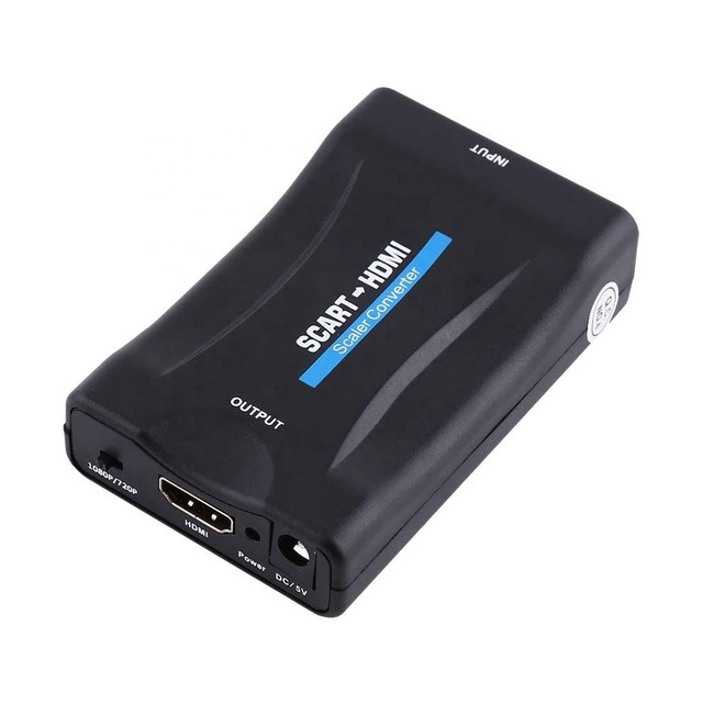 Doonjiey 1080P Scart to HDTV Hdtv Converter Audio Video Adapter and DC Cablefor HDTV DVD