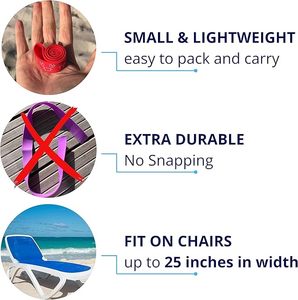 Sangles de fixation en silicone élastique durables 300*18*1.5MM pour chaises de plage (10 couleurs) - Product Image 5