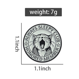 Spilla da Membro Onorato del Club Always Sleepy, Pin Smaltato con Gatto Stanco e Sonnolento, Distintivo per Borsa, Gioielli, Regalo per Amici - Product Image 6