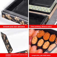 Barquette carrée en plastique jetable Mizawa pour pâtisseries, sushis, pâtisseries à emporter, pique-niques, fruits coupés – Boîte d'emballage personnalisable