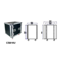 Boîtier ICTC en aluminium bleu et jaune de haute qualité, 10u, avec 4 roues, nouveau,