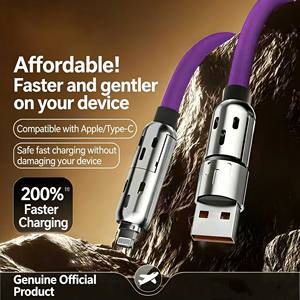 Cable de carga rápida de doble salida de 240 W con puertos USB-C – Cargador divisor de 1 m/1,5 m/2 m - Product Image 3