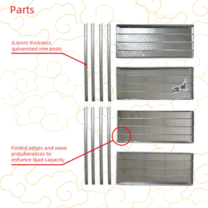 4 Tier Kệ thép mạ kẽm đơn vị tùy chỉnh OEM kim loại kệ cho nhà để xe vườn nhà sử dụng công cụ đồ lặt vặt kệ lưu trữ - Product Image 3
