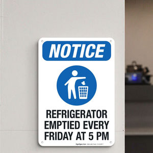 Panneau hebdomadaire vidé pour réfrigérateur-<span class=keywords><strong>Avis</strong></span> OSHA-Tous les vendredis de 20 h-10x7 pouces durable pour les restaurants et les cuisines - Product Image 6