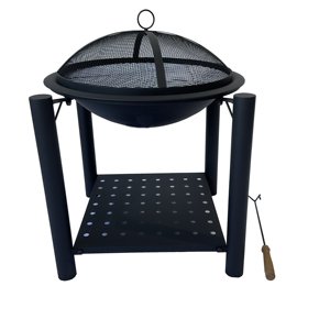 Brasero de Acero de Lujo con Recubrimiento en Polvo de 25'' para Exteriores, Chimenea de Carbón, Cuenco de Fuego Negro con Parrilla para Barbacoa, Ideal para Campamentos y Fiestas - Product Image 3