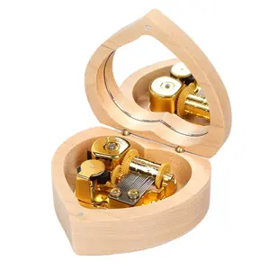 Holz benutzer definierte Spieluhr Lied Herzform Liebes geschenk für Freundin - Product Image 1
