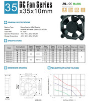 Ventilateur axial AM3510H5B 35x35x10mm, 3510, 5V 12V, ventilateur de refroidissement DC à roulement à manchon