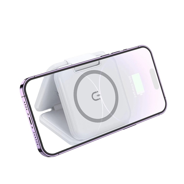Portable Desktop Mobile Phone Wireless Charger Station 3 In 1 Folding Magnetic folding foldable 10w 15w wireless charger