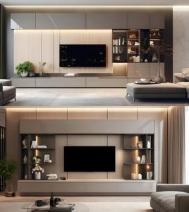 HUIPINJUModern Fábrica al por mayor directamente personalizado Tv Unidades Gabinete Muebles para el hogar Juego de pared Hotel Tv Stand Tv Unidad Gabinete - Product Image 3