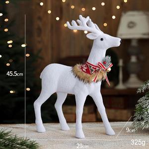 Classic Gifts Xmas Winter Deer Table Ornaments Holiday Deer Table Decor Christmas Elk Figurines White Christmas Reindeer - Product Image 5