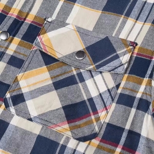 Vestes en flanelle à <span class=keywords><strong>carreaux</strong></span> pour hommes personnalisées, chaudes, épaisses, à manches longues, chemises-housses d'hiver avec doublure matelassée en coton, manteaux coupe-vent - Product Image 4