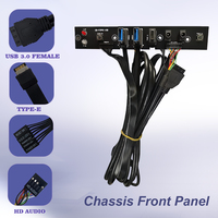 Placa de circuito PCB de 2 puertos USB 3,0, Cable de salida de entrada de Audio, interruptor de alimentación, carcasa de ordenador, Cable de Panel frontal USB, placa base