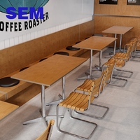 Ensemble de table et chaises en bois de luxe pour café extérieur, mobilier de restaurant, vente en gros d'usine SEM