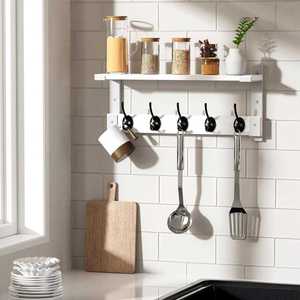 Étagères murales suspendues <span class=keywords><strong>pour</strong></span> chambre à coucher, crochets <span class=keywords><strong>pour</strong></span> sac à clés, porte-<span class=keywords><strong>chapeau</strong></span> décoratif scandinave, cintre mural en bois massif - Product Image 4