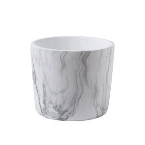 Pot de fleurs en céramique, motif de marbre, pot de fleurs de grande taille avec support en bois, style moderne nordique - Product Image 5