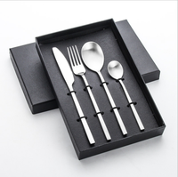 Nieuwe Ontwerp Gold Plating Pvd Coating Roestvrij Staal Bestek Set Mes Lepel Vork Kleurrijke Bestek Met Doos
