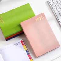 Agenda 2025 Anglais-Espagnol, planificateur quotidien et hebdomadaire sur 365 jours, format A5, couverture rigide en cuir
