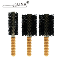Styling Brosses À Cheveux Haute Qualité Rouleau Rond Professionnel Barbier En Aluminium Dressing Peigne Poils De Sanglier Brosse En Bois