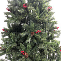 Árbol de Navidad Artificial de PVC Denso de Alta Calidad, con Agujas de Pino Mixtas, Realista, para Decoración Interior, Mesa, Chimenea y Repisa