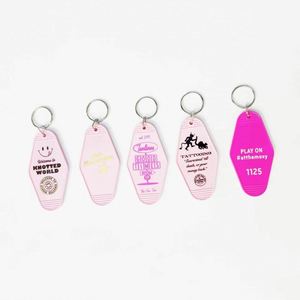 Promotion Custom Logo Blank <b>Plastic</b> Retro Hotel Tags Keychain Motel Keyrings Room Number <b>Key</b> <b>Chain</b> - Product Image 2