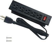 Station de charge électrique montable noire sous le bureau avec prises 5AC prises de bureau pour multiprise encastrée dans l'armoire