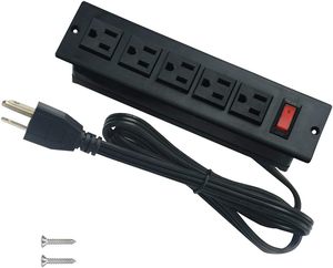 Station de charge <span class=keywords><strong>électrique</strong></span> montable noire <span class=keywords><strong>sous</strong></span> le bureau avec prises 5AC prises de bureau pour multiprise encastrée dans l'armoire - Product Image 6
