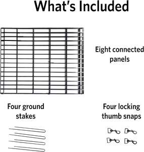 La penna pieghevole in metallo per cuccioli/cani per uso interno/esterno senza porta fornisce 16 piedi quadrati di spazio di gioco alto 24 pollici - Product Image 3