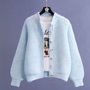 2025 estilo caliente cárdigan de mujer Color sólido de un solo pecho manga larga cuello redondo Casual venta al por mayor abrigo de manga larga - Product Image 3