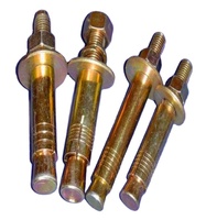 Boulon d'expansion à manchon M10 haute résistance grade 10.9, zingué couleur, pour ancrage d'ascenseur et fixation de rail de guidage de monte-charge dans le béton