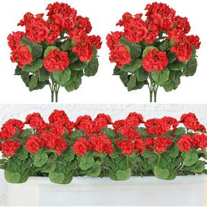 <span class=keywords><strong>Fleurs</strong></span> artificielles en tissu de géranium rouge, résistantes aux UV et imperméables, pour l'extérieur, plantes de <span class=keywords><strong>jardin</strong></span> pour la maison, mariage, Saint-Valentin - Product Image 3