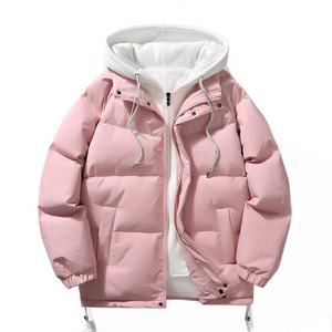 Veste d'hiver en duvet pour homme, style tendance, imperméable, décontractée, épaisse, à capuche, chaude, deux pièces, fermeture éclair - Product Image 3