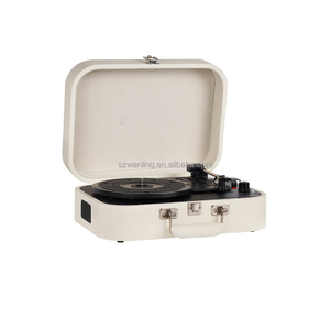 Valise USB SD portable personnalisée Tourne-disque <span class=keywords><strong>vinyle</strong></span> avec haut-parleurs intégrés Tourne-disque bleu à 3 vitesses - Product Image 3
