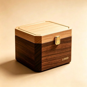 Caja <span class=keywords><strong>de</strong></span> Regalo <span class=keywords><strong>de</strong></span> Madera Bicolor Personalizada con Cierre Metálico Dorado, Estuche <span class=keywords><strong>de</strong></span> Almacenamiento <span class=keywords><strong>de</strong></span> Joyería <span class=keywords><strong>de</strong></span> Lujo con Logotipo Grabado para Relojes, Anillos y Pendientes - Product Image 1