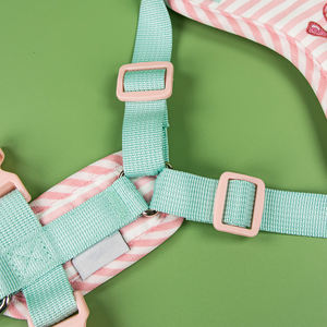 Kain lembut warna-warni dan anyaman Mesh kontrak warna bernapas Platice atau aksesoris logam untuk berjalan anjing <span class=keywords><strong>Harness</strong></span> - Product Image 6