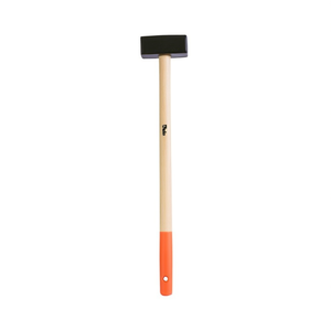 Maillet en caoutchouc Ttake avec manche en bois de 16 pouces, poignée orange, pour la menuiserie et la métallurgie - Product Image 2