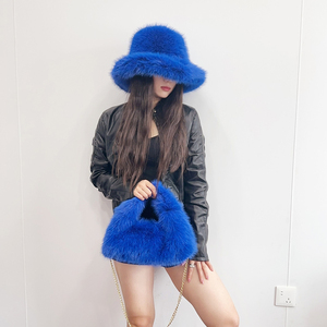 Y2K Autumn Winter Women's <b>Hats</b> and <b>Bags</b> Faux Fur Bucket <b>Hat</b> Cow Printed Plush Warm <b>Hat</b> Holiday Bucket <b>Hat</b> - Product Image 3