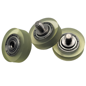 Rodillo de poliuretano con tornillo de acero inoxidable, rodamiento recubierto de goma, polea de cabeza plana, rueda guía de nailon - Product Image 2