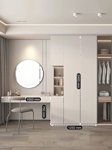 Set Armadio e Toeletta in Legno Massello Bianco di Lusso Moderno Personalizzato per Appartamenti e Camere d'Ospedale con Spazio di Archiviazione Salvaspazio - Product Image 2