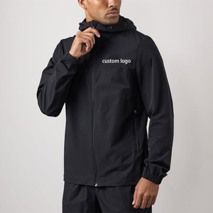 OEM Logo Customizable Light Weight Breathable Sports Zip Windbreaker Mens Hooded <strong>Winter</strong> Training <strong>Jacket</strong> for <strong>Running</strong> Plain Dyed - Product Image 1