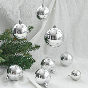 En stock, boule de Noël en plastique, boule de Noël en plastique brillante de 4 cm à 20 cm, boule de Noël plaquée brillante, décorations d'arbre de Noël - Product Image 5