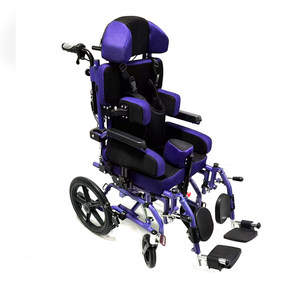 <span class=keywords><strong>Fauteuil</strong></span> <span class=keywords><strong>roulant</strong></span> pour enfants multifonctionnel en alliage d'aluminium à <span class=keywords><strong>dossier</strong></span> haut <span class=keywords><strong>inclinable</strong></span> confortable pour enfants atteints de paralysie cérébrale SMA - Product Image 1