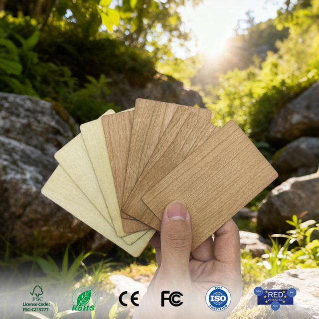 13.56MHz NTAG213/215/216 Eco-Friendly Wooden Key NFC Business & Hotel Membership Card (Waterproof)