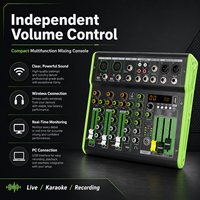 Console de mixage audio compacte BL-4 à 4 canaux avec 99 DSP / alimentation fantôme 48V / USB / lecteur MP3 sans fil BT / égaliseur 3 bandes